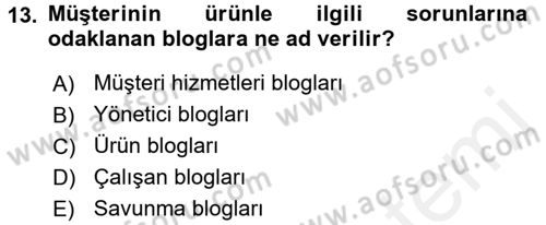 Yeni İletişim Teknolojileri Dersi 2017 - 2018 Yılı 3 Ders Sınav Soruları 13. Soru