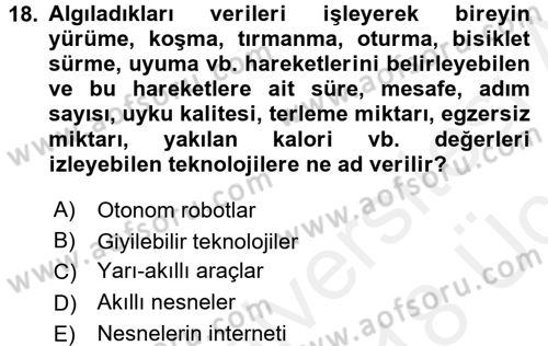 Yeni İletişim Teknolojileri Dersi 2017 - 2018 Yılı 3 Ders Sınav Soruları 18. Soru