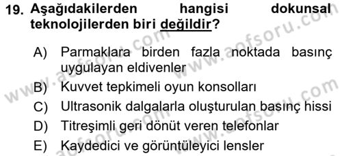 Yeni İletişim Teknolojileri Dersi 2017 - 2018 Yılı 3 Ders Sınav Soruları 19. Soru