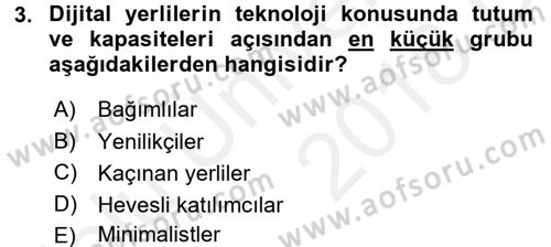 Yeni İletişim Teknolojileri Dersi 2017 - 2018 Yılı 3 Ders Sınav Soruları 3. Soru