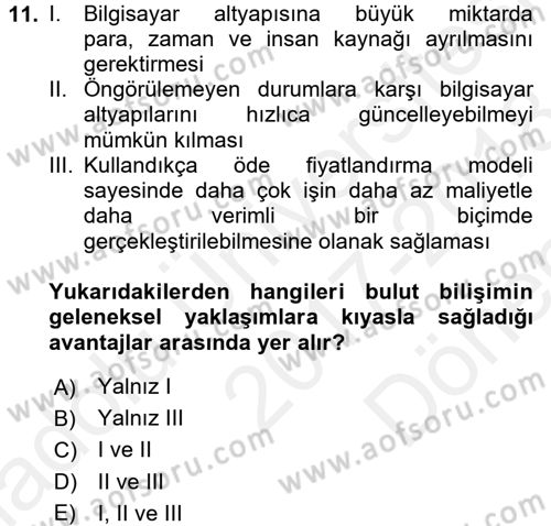 Yeni İletişim Teknolojileri Dersi 2017 - 2018 Yılı (Final) Dönem Sonu Sınav Soruları 11. Soru