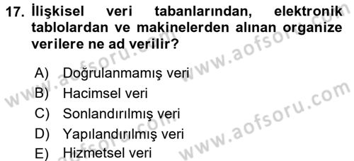 Yeni İletişim Teknolojileri Dersi 2017 - 2018 Yılı (Final) Dönem Sonu Sınav Soruları 17. Soru