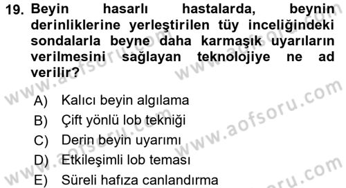 Yeni İletişim Teknolojileri Dersi 2017 - 2018 Yılı (Final) Dönem Sonu Sınav Soruları 19. Soru