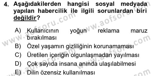 Yeni İletişim Teknolojileri Dersi 2017 - 2018 Yılı (Final) Dönem Sonu Sınav Soruları 4. Soru