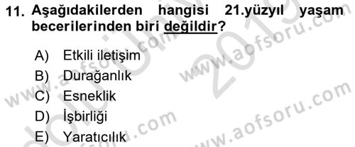 Yeni İletişim Teknolojileri Dersi 2018 - 2019 Yılı 3 Ders Sınav Soruları 11. Soru