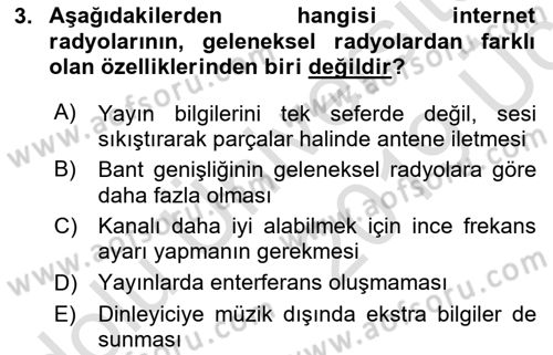 Yeni İletişim Teknolojileri Dersi 2018 - 2019 Yılı 3 Ders Sınav Soruları 3. Soru