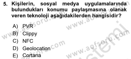 Yeni İletişim Teknolojileri Dersi 2018 - 2019 Yılı 3 Ders Sınav Soruları 5. Soru