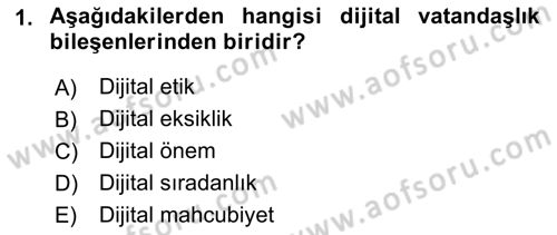 Yeni İletişim Teknolojileri Dersi 2018 - 2019 Yılı (Vize) Ara Sınav Soruları 1. Soru