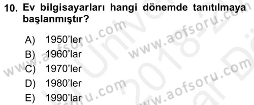 Yeni İletişim Teknolojileri Dersi 2018 - 2019 Yılı (Vize) Ara Sınav Soruları 10. Soru
