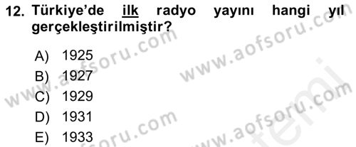 Yeni İletişim Teknolojileri Dersi 2018 - 2019 Yılı (Vize) Ara Sınav Soruları 12. Soru