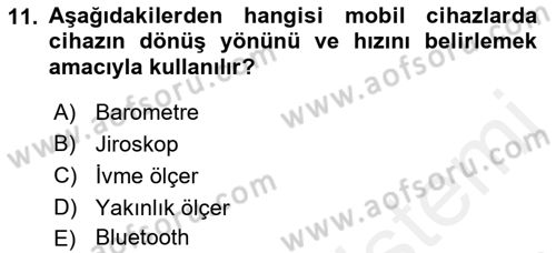 Yeni İletişim Teknolojileri Dersi 2018 - 2019 Yılı (Final) Dönem Sonu Sınavı 11. Soru