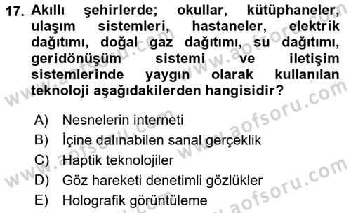 Yeni İletişim Teknolojileri Dersi 2018 - 2019 Yılı (Final) Dönem Sonu Sınavı 17. Soru