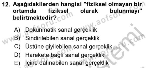 Yeni İletişim Teknolojileri Dersi 2018 - 2019 Yılı Yaz Okulu Sınav Soruları 12. Soru