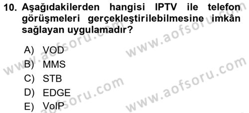 Yeni İletişim Teknolojileri Dersi 2021 - 2022 Yılı (Vize) Ara Sınav Soruları 10. Soru