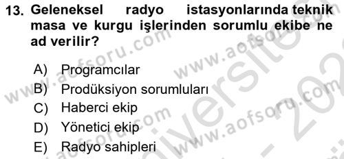 Yeni İletişim Teknolojileri Dersi 2021 - 2022 Yılı (Vize) Ara Sınav Soruları 13. Soru