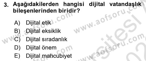 Yeni İletişim Teknolojileri Dersi 2021 - 2022 Yılı (Vize) Ara Sınav Soruları 3. Soru