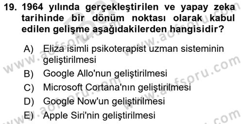 Yeni İletişim Teknolojileri Dersi 2021 - 2022 Yılı (Final) Dönem Sonu Sınavı 19. Soru