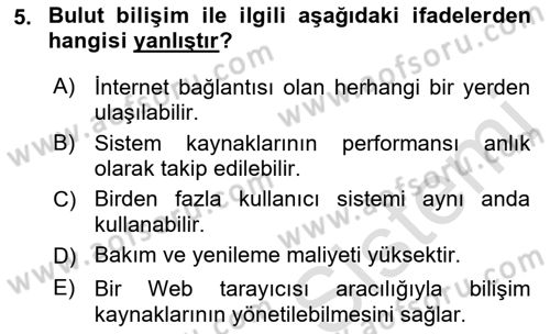 Yeni İletişim Teknolojileri Dersi 2021 - 2022 Yılı (Final) Dönem Sonu Sınavı 5. Soru