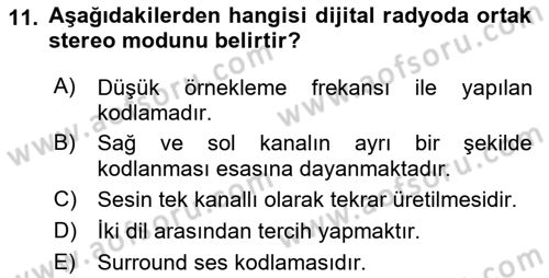 Yeni İletişim Teknolojileri Dersi 2023 - 2024 Yılı (Vize) Ara Sınav Soruları 11. Soru