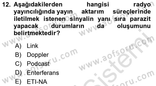 Yeni İletişim Teknolojileri Dersi 2023 - 2024 Yılı (Vize) Ara Sınav Soruları 12. Soru
