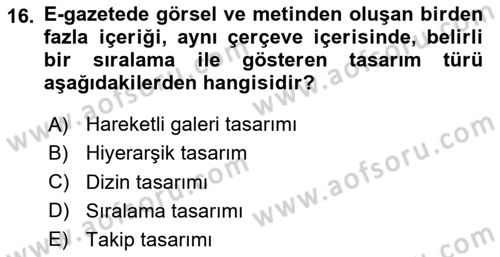 Yeni İletişim Teknolojileri Dersi 2023 - 2024 Yılı (Vize) Ara Sınav Soruları 16. Soru