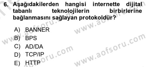 Yeni İletişim Teknolojileri Dersi 2023 - 2024 Yılı (Vize) Ara Sınavı 6. Soru