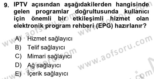 Yeni İletişim Teknolojileri Dersi 2023 - 2024 Yılı (Vize) Ara Sınav Soruları 9. Soru