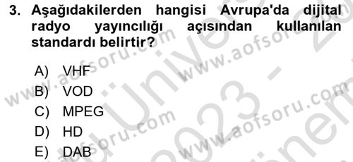 Yeni İletişim Teknolojileri Dersi 2023 - 2024 Yılı (Final) Dönem Sonu Sınav Soruları 3. Soru