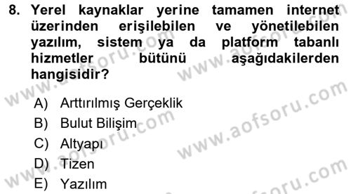 Yeni İletişim Teknolojileri Dersi 2023 - 2024 Yılı (Final) Dönem Sonu Sınav Soruları 8. Soru