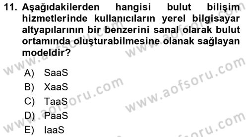 Yeni İletişim Teknolojileri Dersi 2023 - 2024 Yılı Yaz Okulu Sınav Soruları 11. Soru