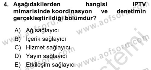 Yeni İletişim Teknolojileri Dersi 2023 - 2024 Yılı Yaz Okulu Sınav Soruları 4. Soru