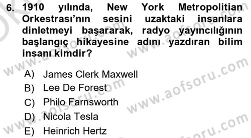 Yeni İletişim Teknolojileri Dersi 2023 - 2024 Yılı Yaz Okulu Sınav Soruları 6. Soru