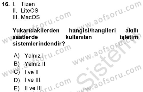 Yeni İletişim Teknolojileri Dersi 2024 - 2025 Yılı (Vize) Ara Sınav Soruları 16. Soru