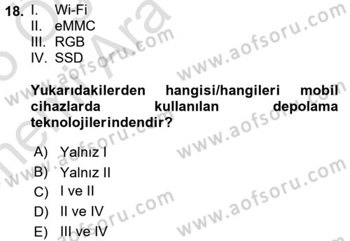 Yeni İletişim Teknolojileri Dersi 2024 - 2025 Yılı (Vize) Ara Sınav Soruları 18. Soru