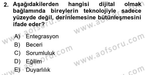 Yeni İletişim Teknolojileri Dersi 2024 - 2025 Yılı (Vize) Ara Sınav Soruları 2. Soru