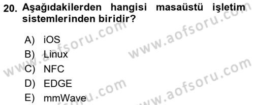 Yeni İletişim Teknolojileri Dersi 2024 - 2025 Yılı (Vize) Ara Sınav Soruları 20. Soru