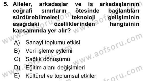Yeni İletişim Teknolojileri Dersi 2024 - 2025 Yılı (Vize) Ara Sınav Soruları 5. Soru