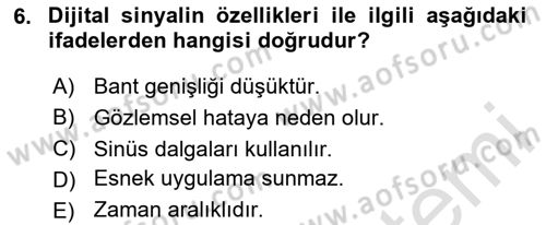 Yeni İletişim Teknolojileri Dersi 2024 - 2025 Yılı (Vize) Ara Sınav Soruları 6. Soru
