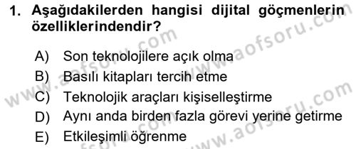 Yeni İletişim Teknolojileri Dersi 2024 - 2025 Yılı (Final) Dönem Sonu Sınav Soruları 1. Soru