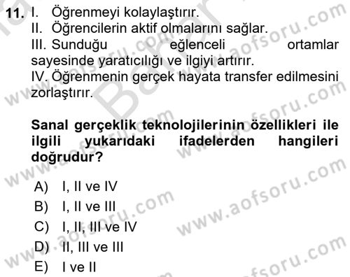 Yeni İletişim Teknolojileri Dersi 2024 - 2025 Yılı (Final) Dönem Sonu Sınav Soruları 11. Soru