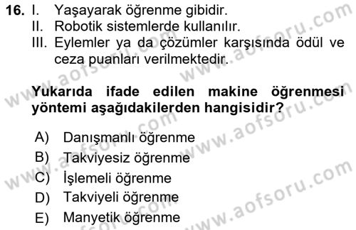 Yeni İletişim Teknolojileri Dersi 2024 - 2025 Yılı (Final) Dönem Sonu Sınav Soruları 16. Soru