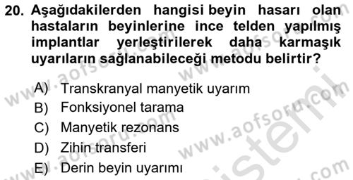 Yeni İletişim Teknolojileri Dersi 2024 - 2025 Yılı (Final) Dönem Sonu Sınav Soruları 20. Soru