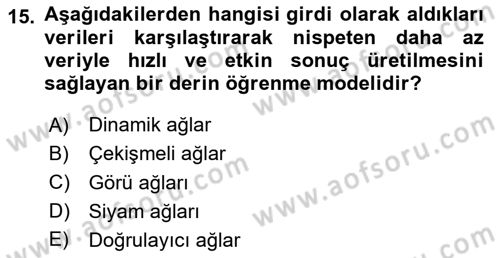 Yeni İletişim Teknolojileri Dersi 2024 - 2025 Yılı Yaz Okulu Sınav Soruları 15. Soru