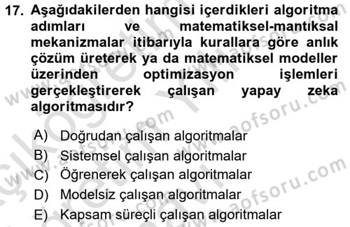 Yeni İletişim Teknolojileri Dersi 2024 - 2025 Yılı Yaz Okulu Sınav Soruları 17. Soru