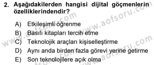 Yeni İletişim Teknolojileri Dersi 2024 - 2025 Yılı Yaz Okulu Sınav Soruları 2. Soru