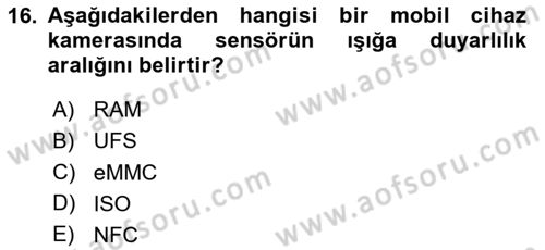 Yeni İletişim Teknolojileri Dersi 2025 - 2026 Yılı (Vize) Ara Sınav Soruları 16. Soru