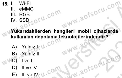 Yeni İletişim Teknolojileri Dersi 2025 - 2026 Yılı (Vize) Ara Sınav Soruları 18. Soru