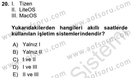 Yeni İletişim Teknolojileri Dersi 2025 - 2026 Yılı (Vize) Ara Sınav Soruları 20. Soru
