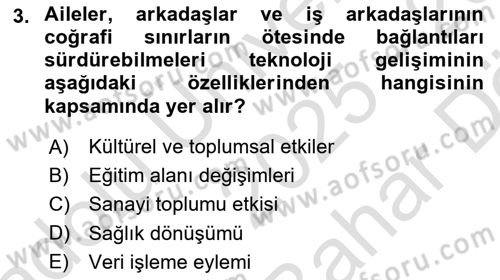 Yeni İletişim Teknolojileri Dersi 2025 - 2026 Yılı (Vize) Ara Sınav Soruları 3. Soru