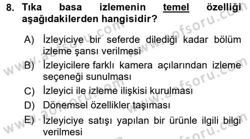 Yeni İletişim Teknolojileri Dersi 2025 - 2026 Yılı (Vize) Ara Sınav Soruları 8. Soru